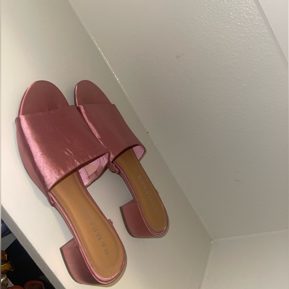 Pink Satin Rampage Slides - Picture 4 of 6